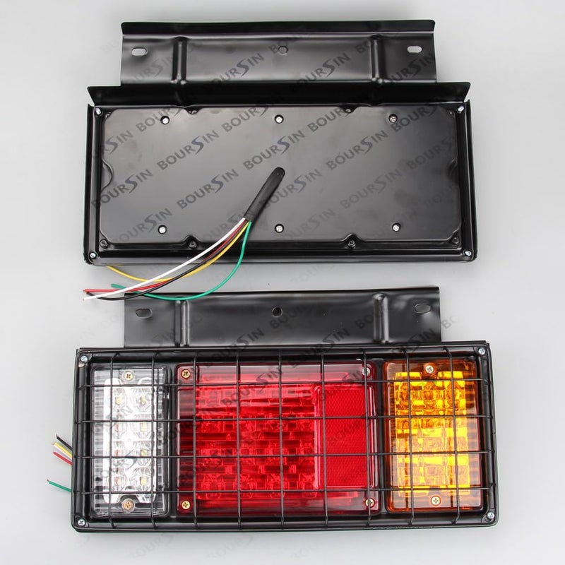 Boursin 12V LED Trailer Tail Lights With Iron Net Protection For ISUZU ELF N F Series NPR NPR-HD NRR NQR NKR NHR FSR FRR Truck Tail Lamp 1 Pair - Image 2
